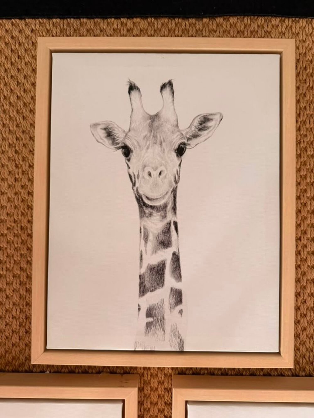 Baby Animal Framed Canvas Wall Art Set Elephant Giraffe Hedgehog 11x14 - Picture 7 of 13